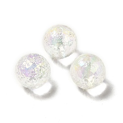 Clair Placage uv perles acryliques irisées arc-en-ciel transparentes, ronde, clair, 15.5x15mm, Trou: 2mm