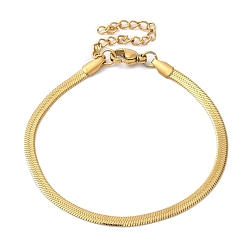 Golden Ion Plating(IP) 304 Stainless Steel Herringbone Chain Bracelet for Men Women, Golden, 7 inch(17.7cm)
