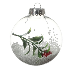 Round Transparent Plastic Fillable Ball Pendants Decorations, Christmas Tree Hanging Ornament, Round, 98x125mm