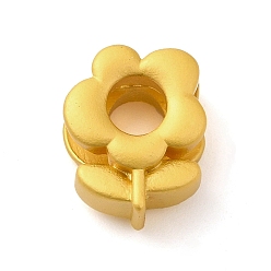 Flor Abalorios de la aleación de zinc, color dorado mate, flor, 12.5x11x6.5 mm, agujero: 4x6 mm