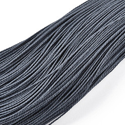 Slate Gray Round Waxed Polyester Cord, Taiwan Waxed Cord, Twisted Cord, Slate Gray, 1.5mm, about 415.57 yards(380m)/bundle