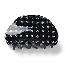 Skull Hallowmeen PVC Claw Hair Clips, with Iron Findings, Hair Accessories for Women Girls Thick Hair, Skull, 45x85x43mm