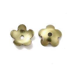 Antique Bronze Ion Plating(IP) 304 Stainless Steel Bead Caps, Flower, 5-Petal, Antique Bronze, 5.5x6x1mm, Hole: 0.6mm