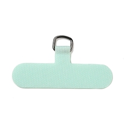 Light Green Cloth Mobile Phone Lanyard Patch, Phone Strap Connector Replacement Part Tether Tab for Cell Phone Safety, T- Shaped, Light Green, 3.45~3.5x6~6.05x0.06cm, Hole: 9x7mm