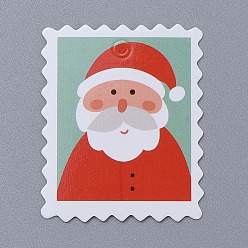 Colorful Father Christmas/Santa Claus Pattern Christmas Kraft Paper Tags, Gift Tags Hang Labels, for Arts Crafts Wedding Christmas Festival, Red, 5x4x0.04cm, Hole: 4.5mm