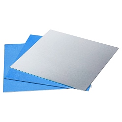 Silver Aluminum Sheets, with Film, Silver, 301x301x0.5mm