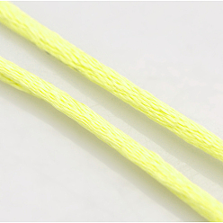 Champagne Yellow Macrame Rattail Chinese Knot Making Cords Round Nylon Braided String Threads, Satin Cord, Champagne Yellow, 2mm, about 10.93 yards(10m)/roll