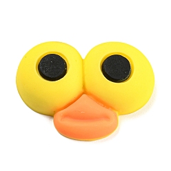 Yellow Cartoon Opaque Resin Cabochons, Funny Eyes and Lip, Yellow, 22x29x7.5mm