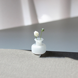 Blanc Bouteilles de vase en verre miniatures, accessoires de maison de poupée de jardin paysager micro, décorations d'accessoires de photographie, blanc, 19x17mm