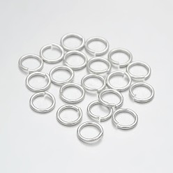 Plata Latón anillos del salto abierto, plata, 20 calibre, 5x0.8 mm, diámetro interior: 3.4 mm, Sobre 9146 unidades / 500 g