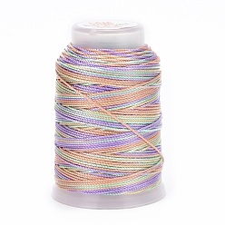 Coloré 5 rouleaux 12 cordons en polyester teints par segments, cordon de milan, ronde, colorées, 0.4mm, environ 71.08 yards (65m)/rouleau