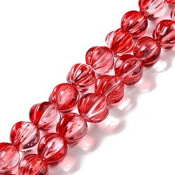 Rouge Chapelets de perles en verre transparentes  , lanterne, rouge, 8.5x7.5x8mm, Trou: 1.2mm, Environ 45~46 pcs/chapelet, 14.37 pouce (36.5 cm)