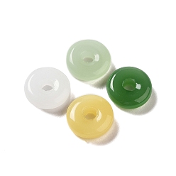 Couleur Mélangete Anneaux de liaison en verre, jade d'imitation, rond, couleur mixte, 10x3.5mm, diamètre intérieur: 2.5 mm