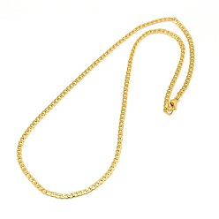 Oro 304 fabricación de collares de cadena de acero inoxidable / cadena trenzada, con cierre de langosta, dorado, 17 pulgada ~ 18 pulgada (43.2 cm ~ 45.7 cm), 3 mm