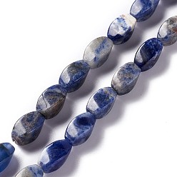 Sodalite Sodalites naturelles brins de perles, torsion, 12x6x6mm, Trou: 1mm, Environ 33~34 pcs/chapelet, 15.39''~15.98'' (39.1~40.6 cm)