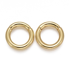 Real 18K Gold Plated Brass Twister Clasps, Long-Lasting Plated, Ring, Real 18K Gold Plated, 14x2.5mm, Inner Diameter: 9mm