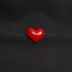 Rouge Insigne de coeur de résine pour les vêtements de sac à dos, rouge, 20mm