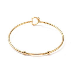 Золотой 201 полый браслет в виде сердца из нержавеющей стали, коктейльный браслет из проволоки для женщин, золотые, внутренний диаметр: 2-3/8 дюйм (6.1 см)