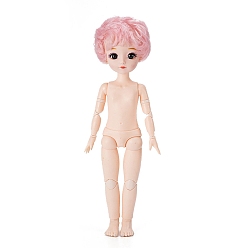 Pink Фигурка девушки из пластика, с головой и короткой кудрявой прической, для маркировки аксессуаров для кукол bjd, розовые, 260 мм