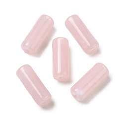 Pink Transparent Acrylic Beads, Column, Pink, 18x7mm, Hole: 2.5mm, about 787pcs/500g