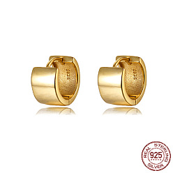 Real 18K Gold Plated Real 18K Gold Plated 925 Sterling Silver Hoop Earrings, with S925 Stamp, Real 18K Gold Plated, 10x5mm