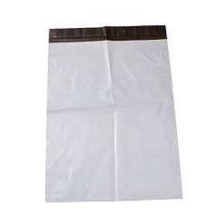 Blanc Sacs à fermeture à glissière de plastique rectangle, sacs d'emballage refermables, sac auto-scellant, blanc, 32x20 cm