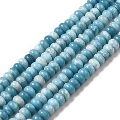 Natural Gemstone Natural Gemstone Beads Strands, Imitation Larimar, Dyed, Rondelle, Sky Blue, 4.5x3mm, Hole: 0.8mm, about 141~143pcs/strand, 15.08 inch(38.3cm)