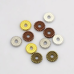 Couleur Mélangete Disque placage alliage de zinc perles d'espacement, couleur mixte, 9.5x2mm, Trou: 2mm