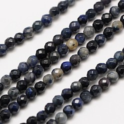 Sodalite Natural Gemstone Sodalite Faceted Round Beads Strands, 2mm, Hole: 0.8mm, about 190pcs/strand, 16 inch