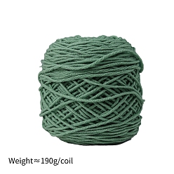 Verdemar Medio Hilo de algodón con leche de 190g y 8capas para alfombras con mechones, hilo amigurumi, hilo de ganchillo, para suéter sombrero calcetines mantas de bebé, verde mar medio, 5 mm