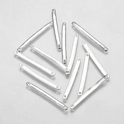 Silver Tibetan Style Bar Links, for Jewelry Design, Cadmium Free & Nickel Free & Lead Free, Strip, Silver, 3x33x1mm, Hole: 1mm