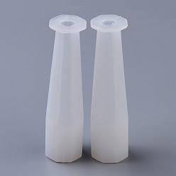 Blanco Moldes de silicona de cristal péndulo, moldes colgantes de cristales de cuarzo, para resina uv, fabricación de joyas de resina epoxi, blanco, 2x8 cm, diámetro interior: 1 cm