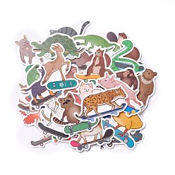 Other Animal Водостойкие самоклеящиеся бумажные наклейки, для чемодана, скейтборде, холодильник, шлем, оболочка мобильного телефона, красочный, животное рисунок, 33~77x33~76x0.2 мм, около 50 шт / упаковка