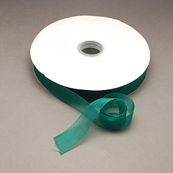 Teal Nylon Organza Ribbon, Teal, 3/4 inch(19~20mm), 200yards/roll(182.88m/roll)