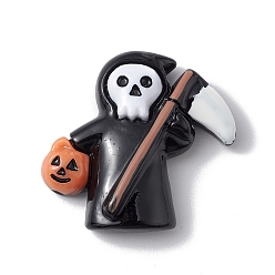 Ghost Cabochons en résine opaque thème halloween, noir, motif fantôme, 27x27x8mm