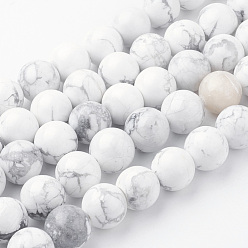 Howlite Howlite naturelle rangées de perles, ronde, 12~12.5mm, Trou: 2mm, Environ 31~32 pcs/chapelet, 14.9 pouce (38 cm)