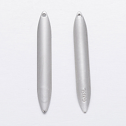 Stainless Steel Color 304 Stainless Steel Pendants, Spike, Stainless Steel Color, 31x4x1mm, Hole: 1mm