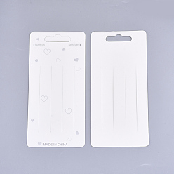 Кремово-белый Дисплей картона карточки зажим волос, прямоугольные, цвет слоновой кости, 14.9x6.9 см