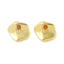 Real 18K Gold Plated Rack Plating Brass Spacer Beads, Nuggets, Real 18K Gold Plated, 5.8x5.3x2.5mm, Hole: 0.5~0.6mm