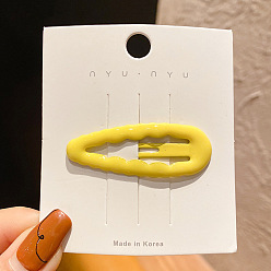 Yellow Candy Color Snap Hair Clips,  Cute Wave Teardrop Hair Accessories for Girls, Yellow, 45mm