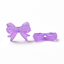 Medium Orchid Imitation Jelly Style Acrylic Beads, Bowknot, Medium Orchid, 14x18x4.5mm, Hole: 2mm, about 917pcs/500g