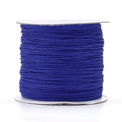 Синий Нейлоновая нить, ювелирные изделия шнур нейлона для пользовательских ювелирных изделий делает тканые, синие, 0.6 мм, около 142.16 ярдов (130 м) / рулон
