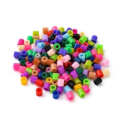 Mixed Color PE Fuse Beads, DIY Melty Beads, Tube, Mixed Color, 5x5mm, Hole: 3mm, about 8000pcs/500g