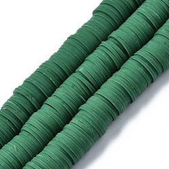 Темный Морско-зеленый Плоские круглые экологически чистые бусины из полимерной глины ручной работы, диск хейши бусины для гавайских серег браслет ожерелья ювелирных изделий, темно-зеленый, 10 мм