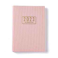 Pink 2023 Notebook with 12 Month Tabs, Weekly & Monthly & Daily PU Cover Planner, for Scheduling, Pink, 208x145x19mm