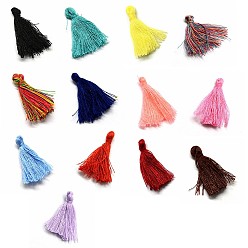 Mixed Color Handmade Polycotton(Polyester Cotton) Tassel Decorations, Pendant Decorations, Mixed Color, 29~35mm