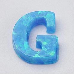 Letter G Charmes en opale synthétique, letter.g, 10x8.5x2.5mm, Trou: 0.8mm