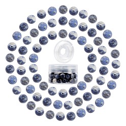 Sodalita Kits de fabricación de pulseras elásticas de bricolaje, incluir cuentas redondas de sodalita natural, Hilo de cristal elástico, perlas: 10~10.5 mm, agujero: 1~1.2 mm, 100 pcs
