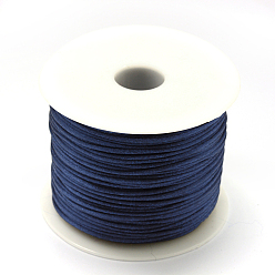Bleu De Prusse Fil de nylon, corde de satin de rattail, null, 1.5 mm, environ 100 verges / rouleau (300 pieds / rouleau)