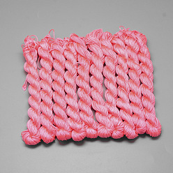 Corail Clair Câblés en polyester tressé, corail lumière, 1mm, environ 28.43 yards (26m)/paquet, 10 faisceaux / sac